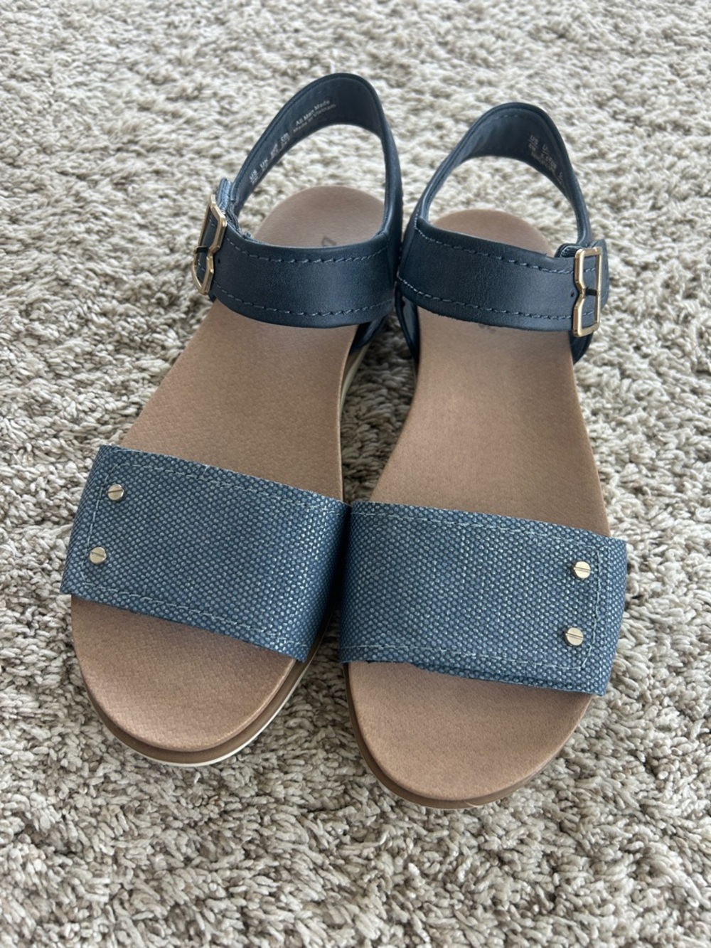 NWOT Dr. Scholl’s Women's Blue Textured Strap Sandals